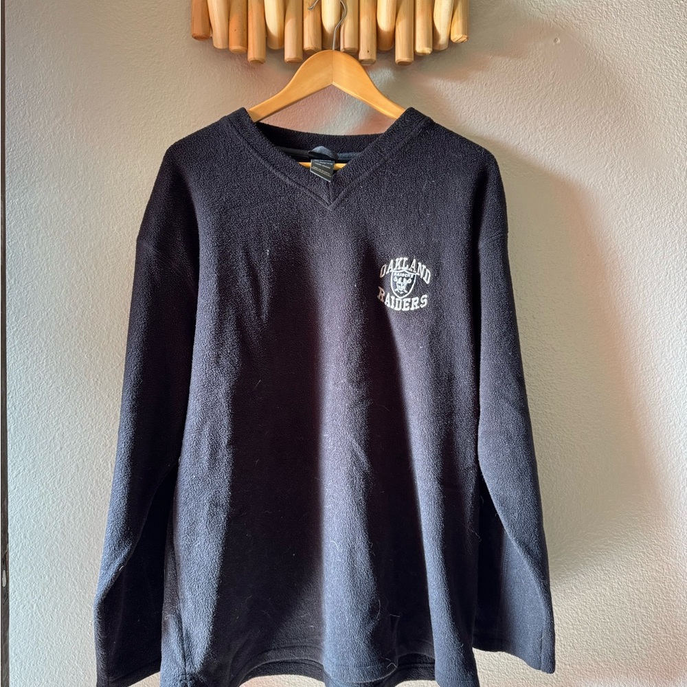 Oakland Raiders Black V-Neck Pullover